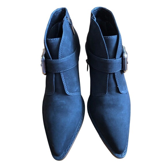 NWOT&NB Vince Camuto Leather Nubuck Suede Ashena Western Bootie Black Size 7 - Picture 5 of 9